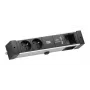 Bachmann Desk Rail - 2 m - Indoor - Typ E - Aluminium - Kunststoff - Schwarz - Silber - 2 AC-Steckdosen
