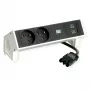 Bachmann DESK2 2x UTE 1x USB A/C 22W 0,2m RAL9010 - Tischsteckdosenleiste