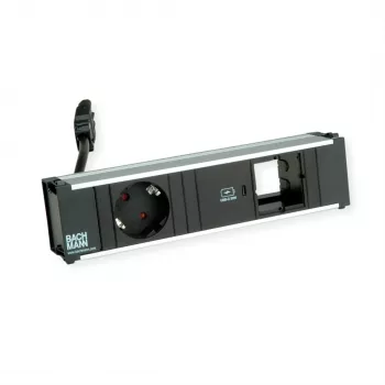Bachmann CONI Desk Power Module - 1x Schuko-Steckdose, 1x USB-C 22W PD, Eingang GST18i3, Schwarz
