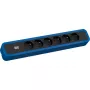 Bachmann PRIMO 2 Steckdosenleiste 6x Typ E Steckdose 2,0m CEE 7/7 Stecker Enzianblau