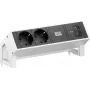Bachmann DESK2 2x CEE 7/3 1x USB-C 45W 0,2m Edelstahl Tisch-Strommodul