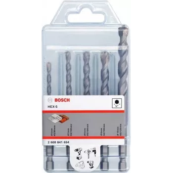 Bosch Accessories HEX-5 2608841654 Beton-Spiralbohrer-Set 4 mm, 5 mm, 6 mm, 8 mm, 10 mm 5 Stk.