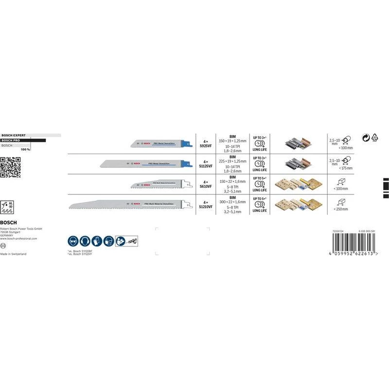 Bosch PRO Tough Box Demolition Sabre Saw Blade Set 16-teilig