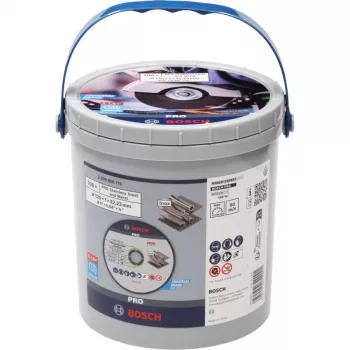 BOSCH POWERTOOLS PRO Trennscheibe für Edelstahl und Metall, Ø 125 mm, 100 Stück im Eimer (Bohrung 22,23 mm, WA 60 T BF)