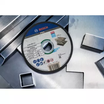 BOSCH POWERTOOLS PRO Trennscheibe für Edelstahl und Metall, Ø 125 mm, 100 Stück im Eimer (Bohrung 22,23 mm, WA 60 T BF)