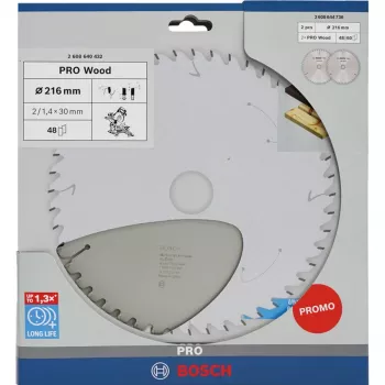 BOSCH POWERTOOLS PRO Holz Kreissägeblatt 216 mm (2er-Promo-Pack)