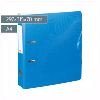 BRUNNEN WAVE Hebeldeckelordner Azur Kunststoff 7,0 cm DIN A4