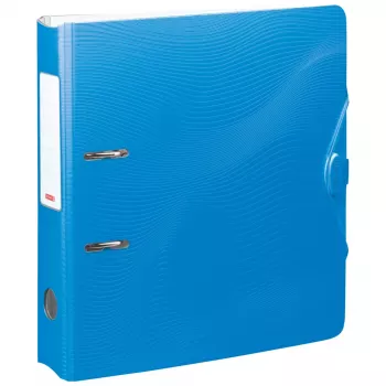 BRUNNEN WAVE Hebeldeckelordner Azur Kunststoff 7,0 cm DIN A4