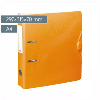 BRUNNEN WAVE Hebeldeckel-Ordner Orange Kunststoff 7,0 cm DIN A4