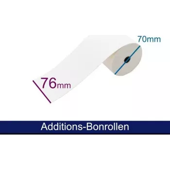 ARTDEV 2-lagige Durchschreibepapierrolle 76mm x 25m Weiß/Gelb für Nadeldrucker