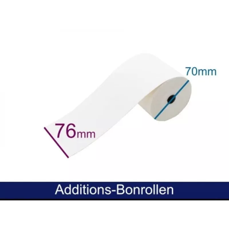 ARTDEV 2-lagige Durchschreibepapierrolle 76mm x 25m Weiß/Gelb für Nadeldrucker