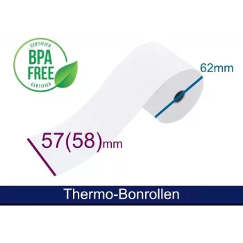 ARTDEV Thermorolle - 57x58x12 mm, 50 m, Weiß