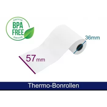 ARTDEV Thermorolle - 57x36x12 B/D max./K mit Lastschrifttext Weiß 12m