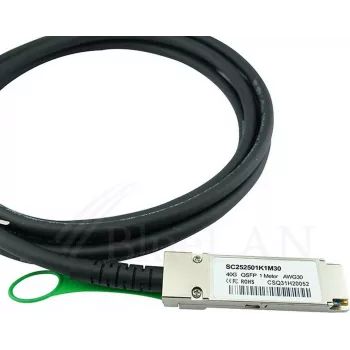 BlueOptics Edge Core ET6402-DAC-0.5M Kompatibles BlueLAN QSFP Direct Attach Kabel, 40GBASE-CR4, 0,5 m, Passivkupfer, 30 AWG