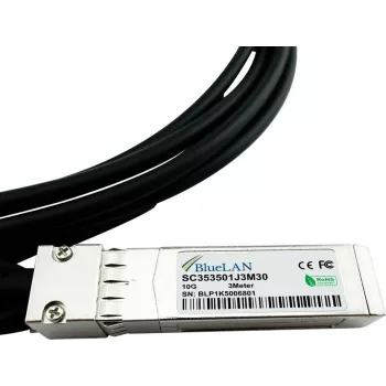BlueLAN MCP2100-X003A-BL Kompatibles Mellanox 10GBASE-CR Passives SFP+ zu SFP+ Direct Attach Kabel, 3m, AWG30