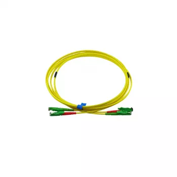 BlueOptics Duplex Fibre Optic Patch Cable, E2000-APC/E2000-APC, Singlemode OS2, 5m, Grün, LSZH