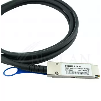 Kompatibles Cisco QSFP-100G-CU3M BlueLAN SC282801L3M26 QSFP28 Direct Attach Copper Kabel, 100GBASE-CR4, InfiniBand EDR, 26AWG, 3 Meter (QSFP-100G-CU3M-BL)