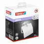 Tesa MOON Toilettenpapierhalter mit Deckel, selbstklebend, Edelstahl-Optik, silber, 1 Stück