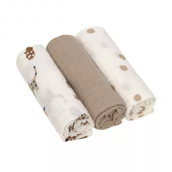 Lassig Little Mateys Royal Blue Musselin-Pucktücher 3er-Pack 85x85cm