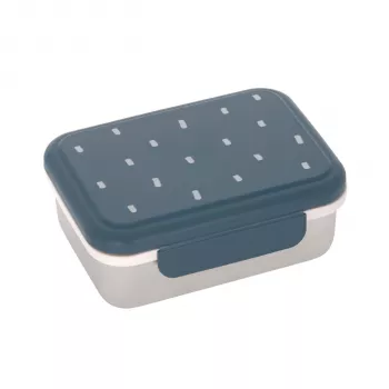 Lässig Happy Prints Kinder Brotdose Edelstahl, 1 l, 17 x 13 x 6 cm, PP-Deckel mit Silikonring, dunkelblau