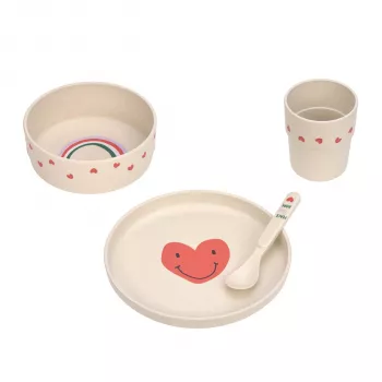Lassig Happy Rascals Heart Lavender 5-teiliges Kindergeschirr-Set