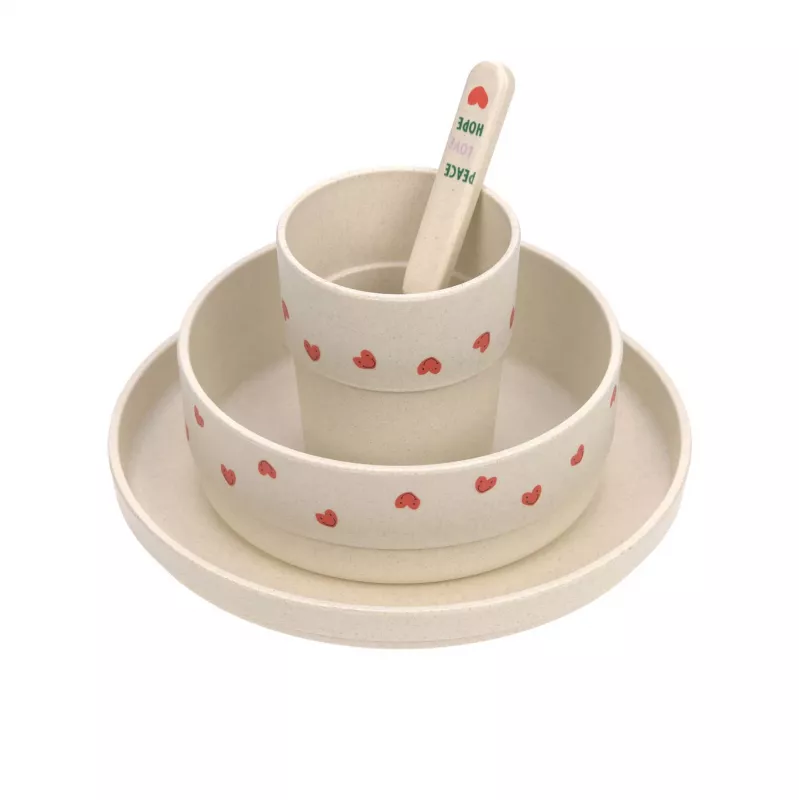 Lassig Happy Rascals Heart Lavender 5-teiliges Kindergeschirr-Set