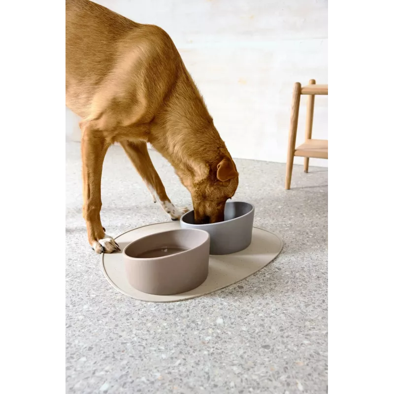 PALOPA Porcelain Dog Bowl Cali Taupe
