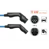 kabelmeister® EV-Ladekabel Mode 3, Typ 2 Stecker auf Kupplung, 3-phasig, 16 A, 11 kW, Blau, 5 m