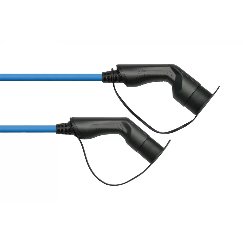 kabelmeister® EV-Ladekabel Mode 3, Typ 2 Stecker auf Kupplung, 3-phasig, 16 A, 11 kW, Blau, 5 m