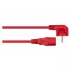 Kabelmeister Netzkabel Schuko-Stecker Typ E+F (90° gewinkelt) auf IEC C13, Rot, 0,75 m