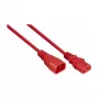 Kabelmeister Cold Device Extension Cable C14 to C13, Red, 0,5m, 3x0.75mm²