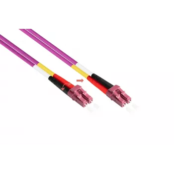 Kabelmeister Patchkabel LWL Duplex OM4 Multimode 50/125 LC/LC LSZH wechselbare Polarität - Glasfasernetzwerkkabel