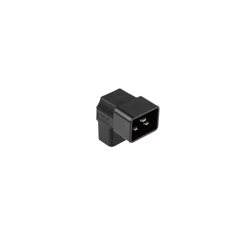 Kabelmeister Netzadapter C20 Stecker auf C19 Kupplung gewinkelt Auf/Ab - 16A 250V 4000W Schwarz