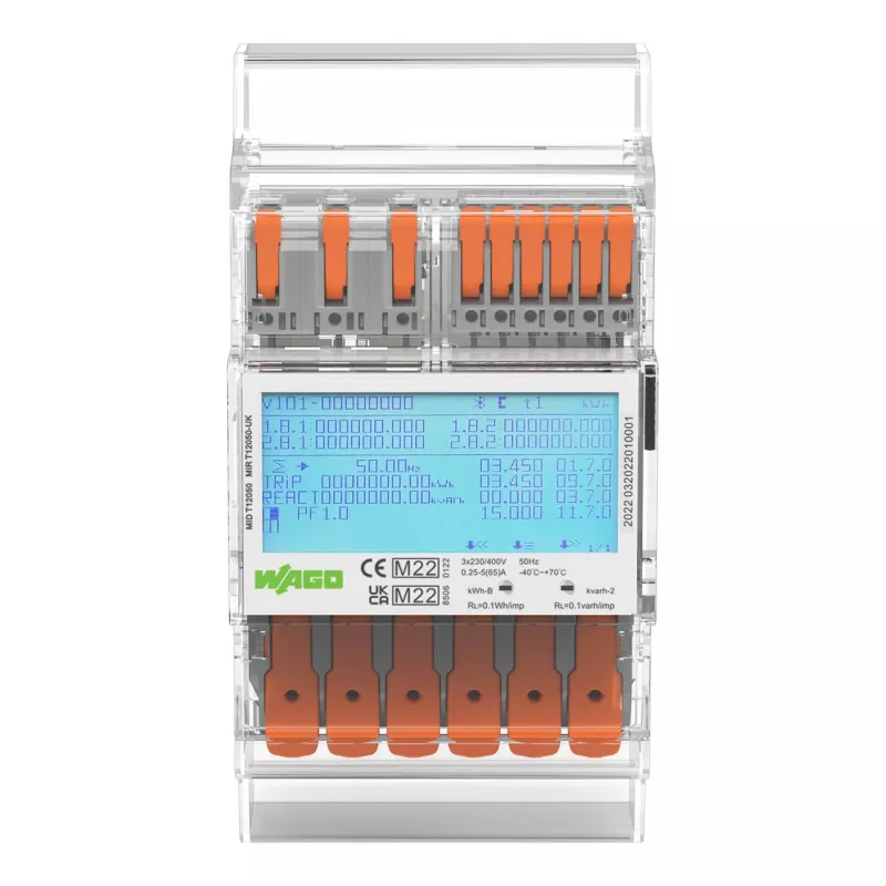 WAGO 879-3000 4PU Dreiphasen-Energiezähler Digital 65 A MID-konform 1 Stück