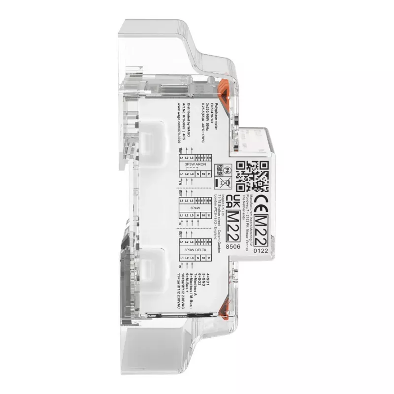 WAGO 879-3020 4PS Digital Three-Phase Energy Meter 65 A MID-Compliant