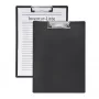 FolderSys A4 Klemmbrett Schwarz Hartfaserplatte mit Metallclip