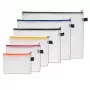 FolderSys 6-teiliges Dokumententaschen-Set mit Reißverschluss - A6, B6, A5, B5, A4, B4 - Transparent