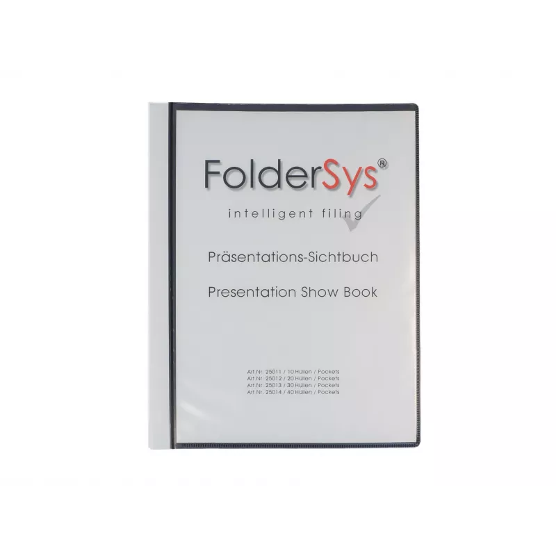 FolderSys Display Book A4 Black 20 Pockets