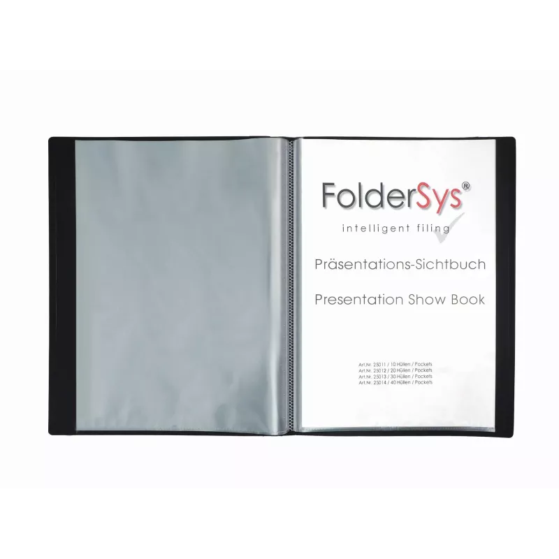 FolderSys Display Book A4 Black with 30 Pockets