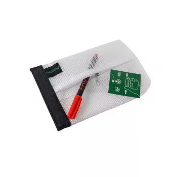 FolderSys SnapBag DIN A6 klar transparente PVC-freie Dokumententasche mit schwarzer Naht