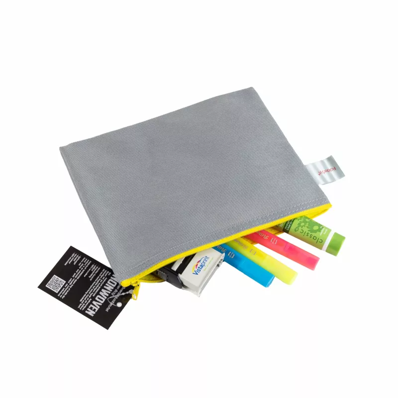 FolderSys A5 grauer blickdichter Reißverschlussbeutel aus Vlies-PP 190 x 255 mm