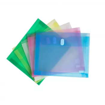 FolderSys 10 Document Pockets DIN A4 Landscape Assorted Colors Smooth 0,20 mm