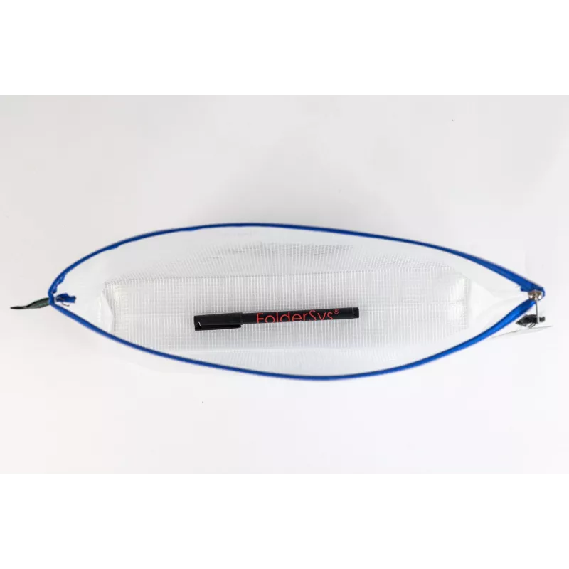 Foldersys Dokumenten-Beutel mit Reißverschluss A4 Transparent/Blau 0,28 mm 1 Stk