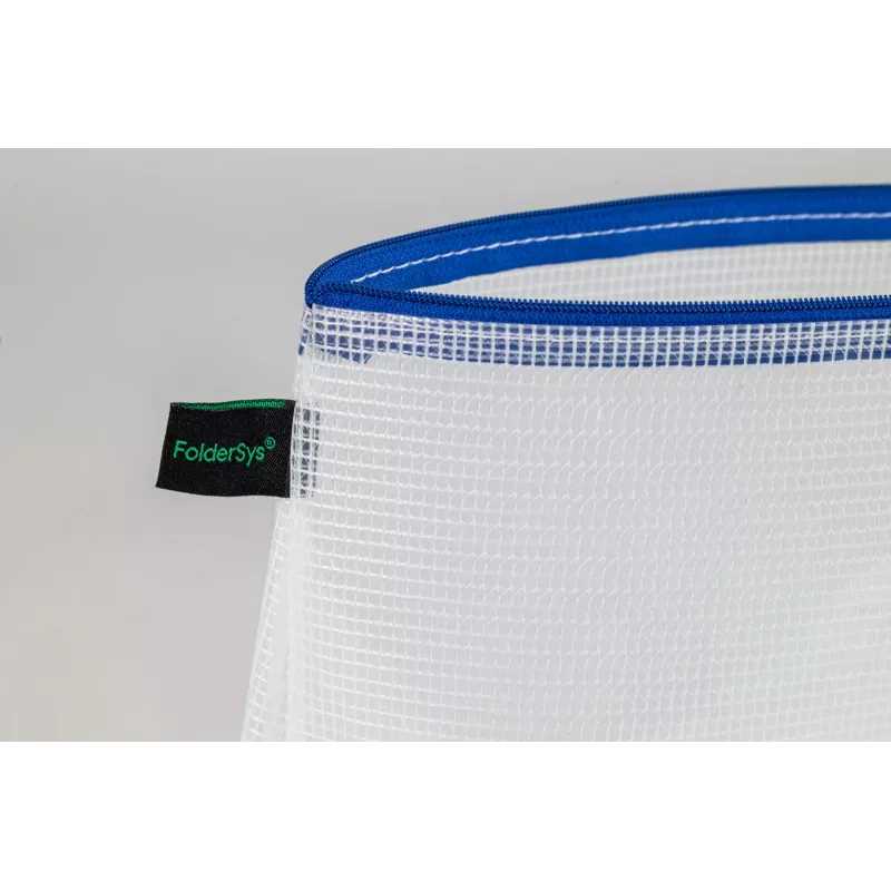 Foldersys Dokumenten-Beutel mit Reißverschluss A4 Transparent/Blau 0,28 mm 1 Stk