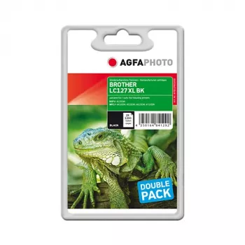 AGFAPHOTO APB127BDUOD kompatible schwarze Tintenpatrone 2er-Pack für Brother MFC-J4510DW