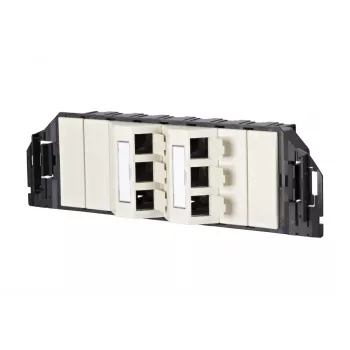 MetzConnect E-DAT subway 6x8(8) GB3 Leere Datenanschlusseinheit - Cat6 - 6x RJ45 - Perlweiß - Ohne Module (1309360601-E)