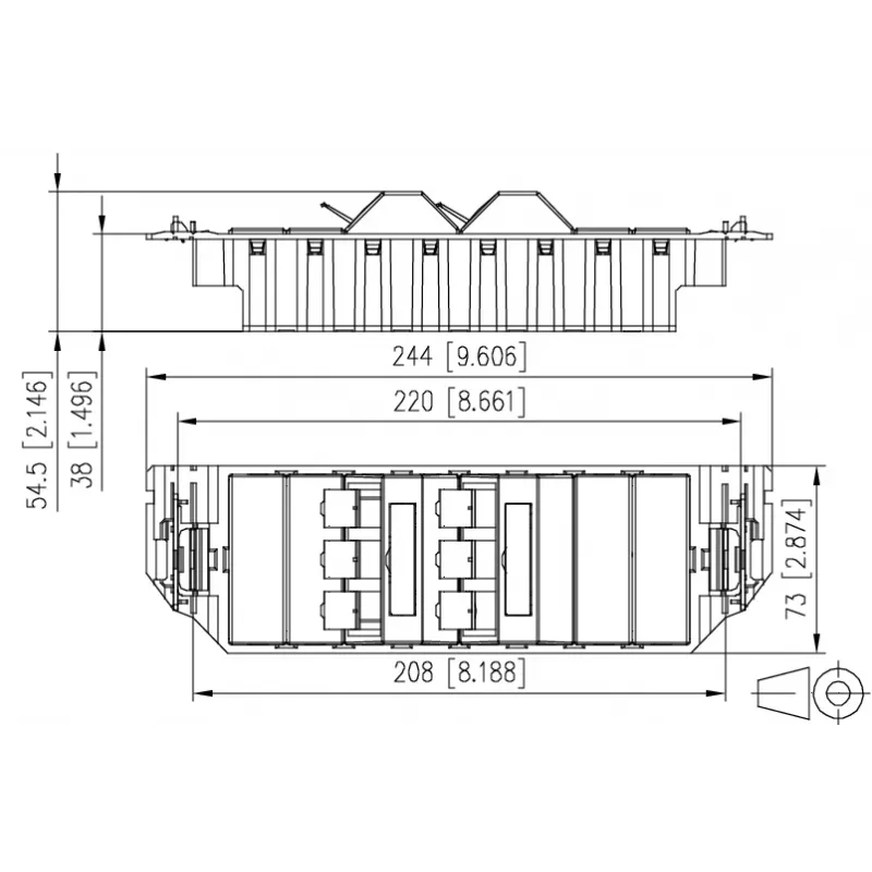 MetzConnect E-DAT subway 6x8(8) GB3 Leere Datenanschlusseinheit - Cat6 - 6x RJ45 - Perlweiß - Ohne Module (1309360601-E)