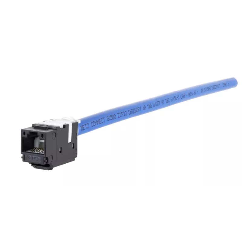 METZ CONNECT 130A10-29-I-B1 Flach Schwarz RJ45 Buchse Cat6A Geschirmt Keystone Modul