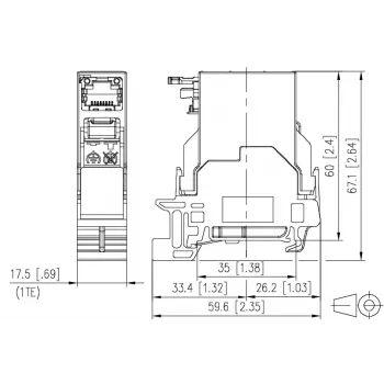 METZ CONNECT RJ45 Keystone Modul Cat6A geschirmt Grau 1401806113KE