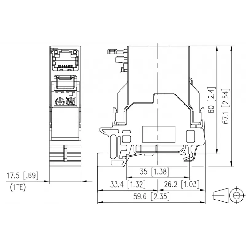METZ CONNECT RJ45 Keystone Modul Cat6A geschirmt Grau 1401806113KE